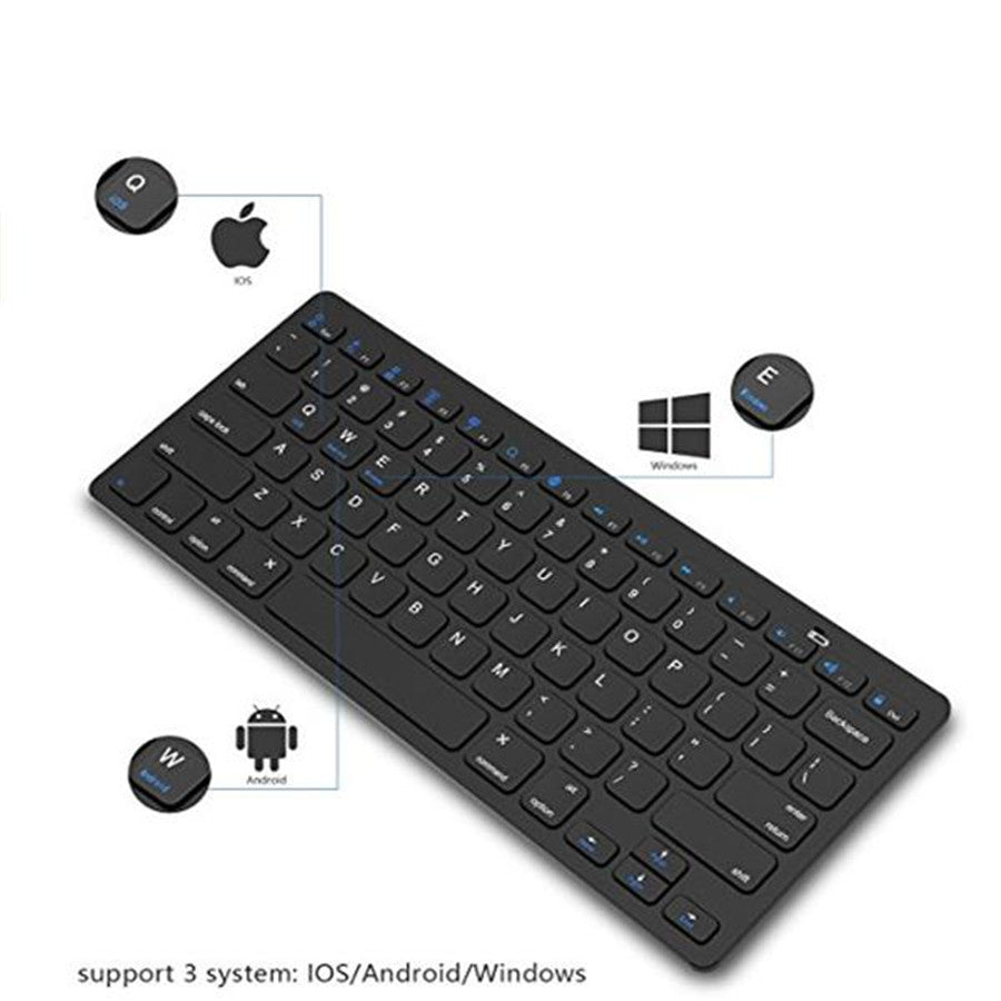 BK3001 Ultra-slim Wireless Keyboard Bluetooth 3.0 for Apple iPad/iPhone Series/Mac Book/Samsung Phones/PC