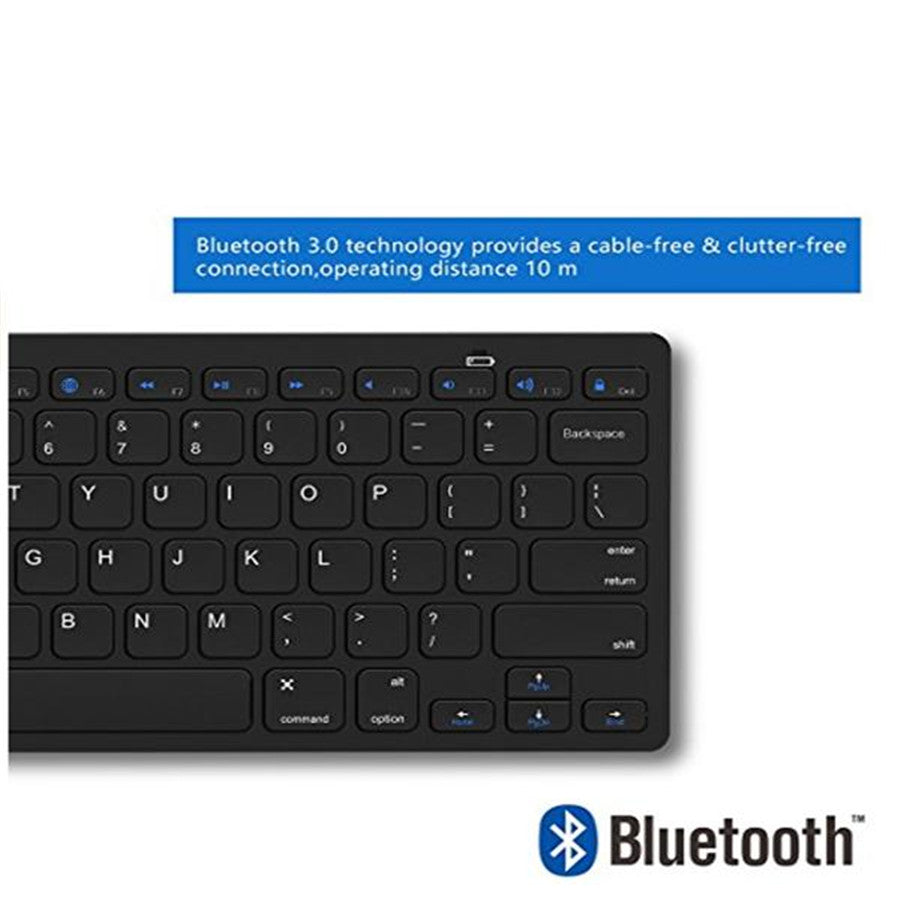 BK3001 Ultra-slim Wireless Keyboard Bluetooth 3.0 for Apple iPad/iPhone Series/Mac Book/Samsung Phones/PC