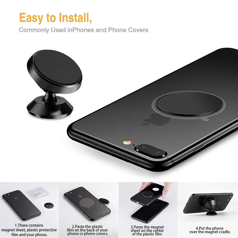 Magnetic car phone bracket base 360 rotation Car Phone Holder Universal Kit For iPhone Samsung Huawei Xiaomi Meizu