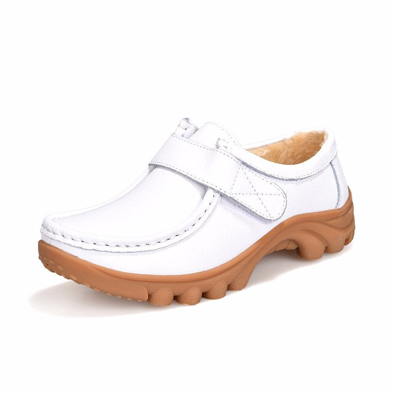 Women's Shoes Genuine Leather Casual Woman Loafers Female Flats Solid Low Heel Lady Shoe Soft Footwear