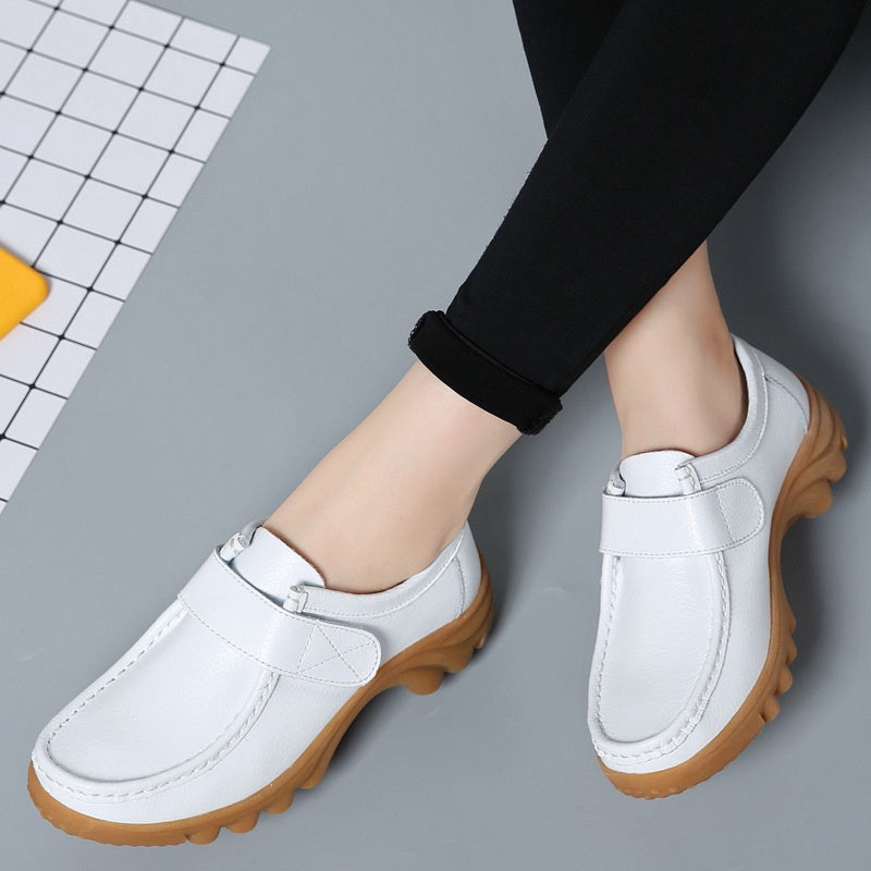 Women's Shoes Genuine Leather Casual Woman Loafers Female Flats Solid Low Heel Lady Shoe Soft Footwear