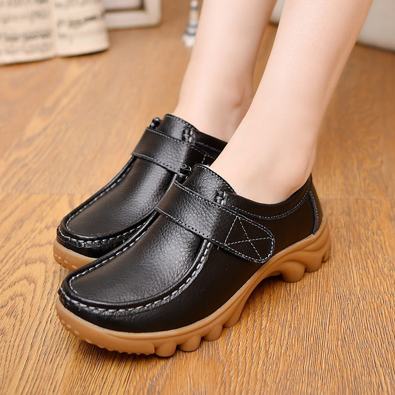 Women's Shoes Genuine Leather Casual Woman Loafers Female Flats Solid Low Heel Lady Shoe Soft Footwear