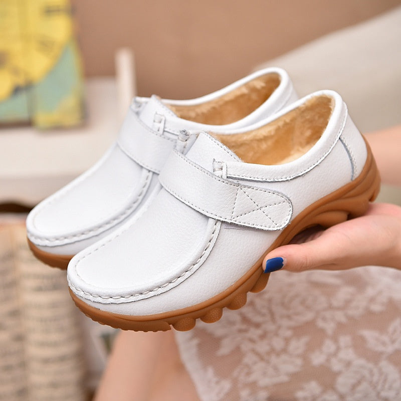 Women's Shoes Genuine Leather Casual Woman Loafers Female Flats Solid Low Heel Lady Shoe Soft Footwear