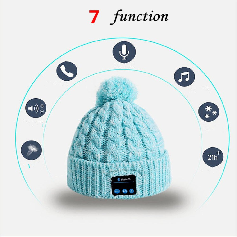 Deest New Arrival Bluetooth beanie Hat Cap Knitted Winter Magic Hands-free Music mp3 Hat for woman Men Smartphone Holiday gift.