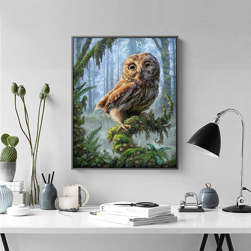 Meian Cross Stitch Embroidery Kits 14CT Owl Animal Tree Cotton Thread Painting DIY Needlework DMC New Year Home Decor VS-0035