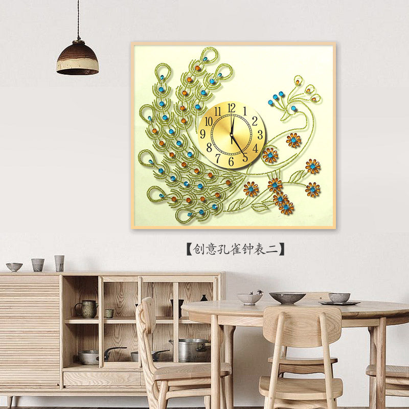 Meian,Special Shaped,Diamond Embroidery,Animal,Peacock,Clock,5D,DIY Diamond Painting,Cross Stitch,3D,Diamond Mosaic,Decor,Crafts