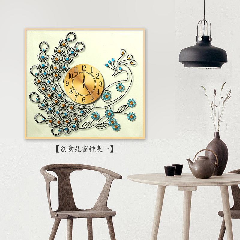 Meian,Special Shaped,Diamond Embroidery,Animal,Peacock,Clock,5D,DIY Diamond Painting,Cross Stitch,3D,Diamond Mosaic,Decor,Crafts