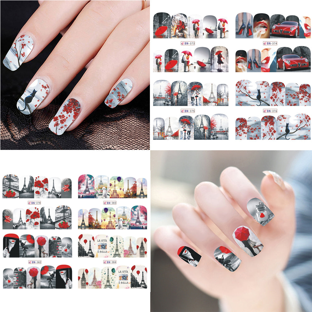 Graceful Eiffel Tower DIY Nail Art Sticker Finger Tip Manicure Decal Decoration