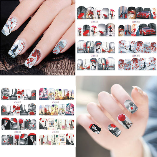 Graceful Eiffel Tower DIY Nail Art Sticker Finger Tip Manicure Decal Decoration