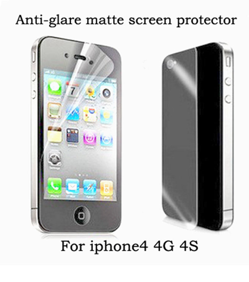 2 pair Front and back Anti-Glare Matte Screen film For iPhone 4 4S HD Glossy Clear Screen Protector Films lcd panel guard cloth