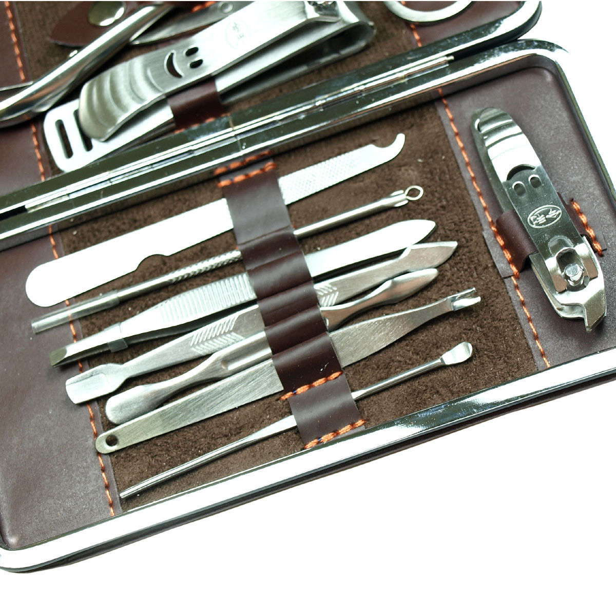 12PCS Pedicure / Manicure Set Nail Clippers Cleaner Cuticle Grooming Kit Case