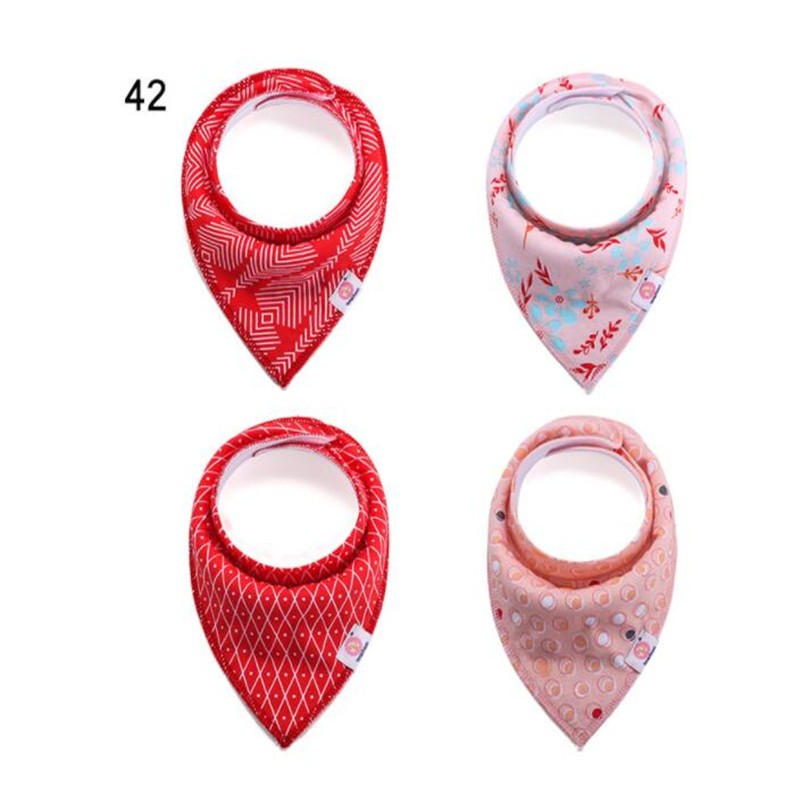 20 styles 4pcs/lot bibs burp cloth print Arrow wave triangle baby bibs cotton bandana accessories