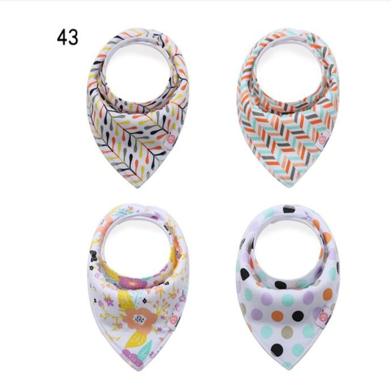 20 styles 4pcs/lot bibs burp cloth print Arrow wave triangle baby bibs cotton bandana accessories