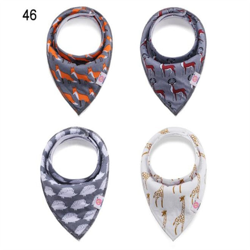 20 styles 4pcs/lot bibs burp cloth print Arrow wave triangle baby bibs cotton bandana accessories