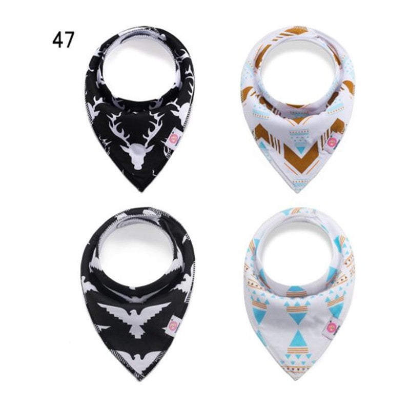 20 styles 4pcs/lot bibs burp cloth print Arrow wave triangle baby bibs cotton bandana accessories