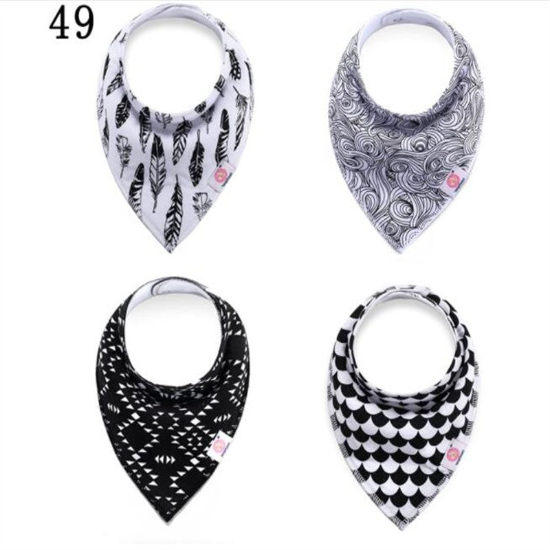 20 styles 4pcs/lot bibs burp cloth print Arrow wave triangle baby bibs cotton bandana accessories