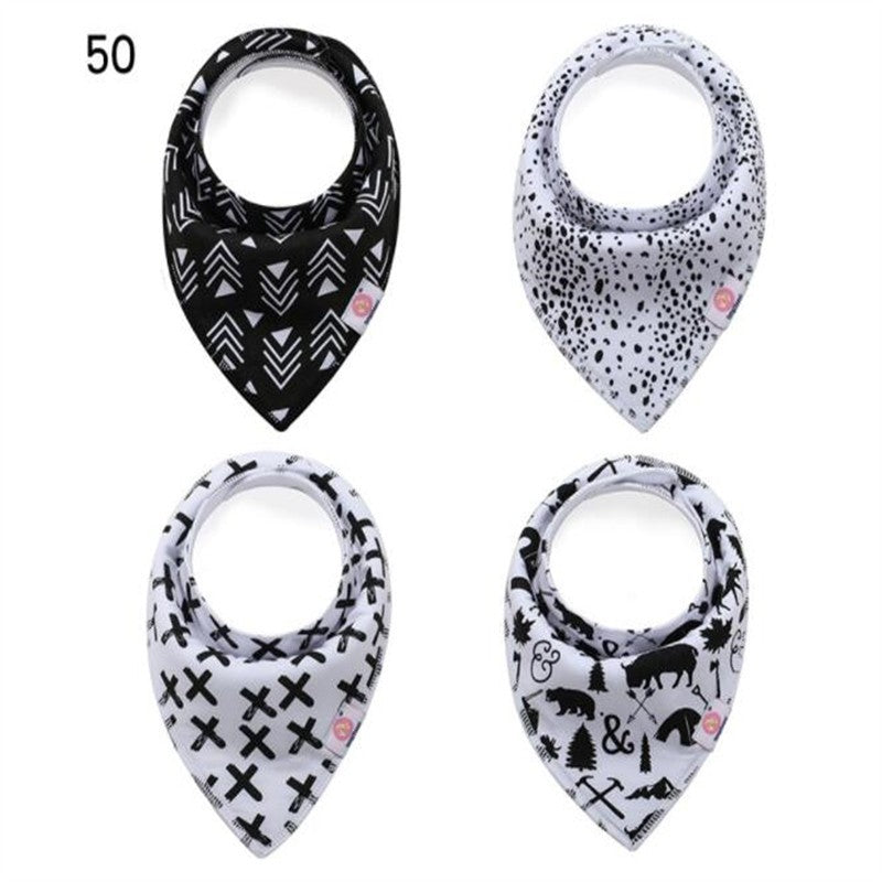 20 styles 4pcs/lot bibs burp cloth print Arrow wave triangle baby bibs cotton bandana accessories