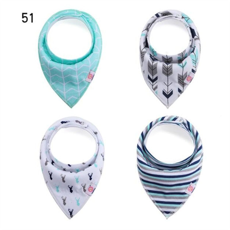 20 styles 4pcs/lot bibs burp cloth print Arrow wave triangle baby bibs cotton bandana accessories