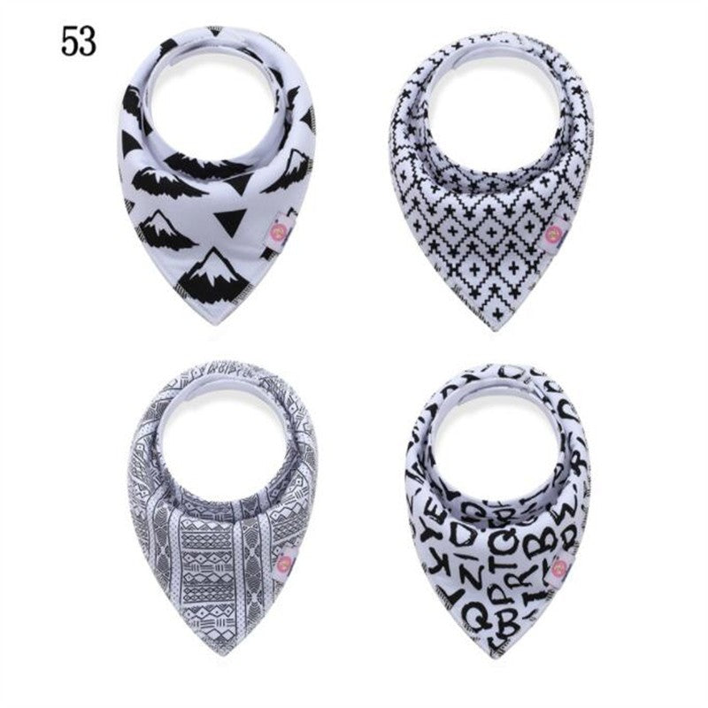 20 styles 4pcs/lot bibs burp cloth print Arrow wave triangle baby bibs cotton bandana accessories