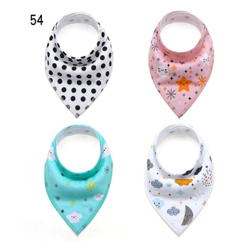 20 styles 4pcs/lot bibs burp cloth print Arrow wave triangle baby bibs cotton bandana accessories