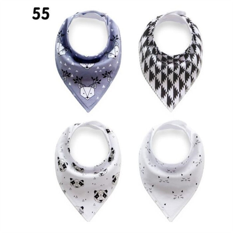 20 styles 4pcs/lot bibs burp cloth print Arrow wave triangle baby bibs cotton bandana accessories