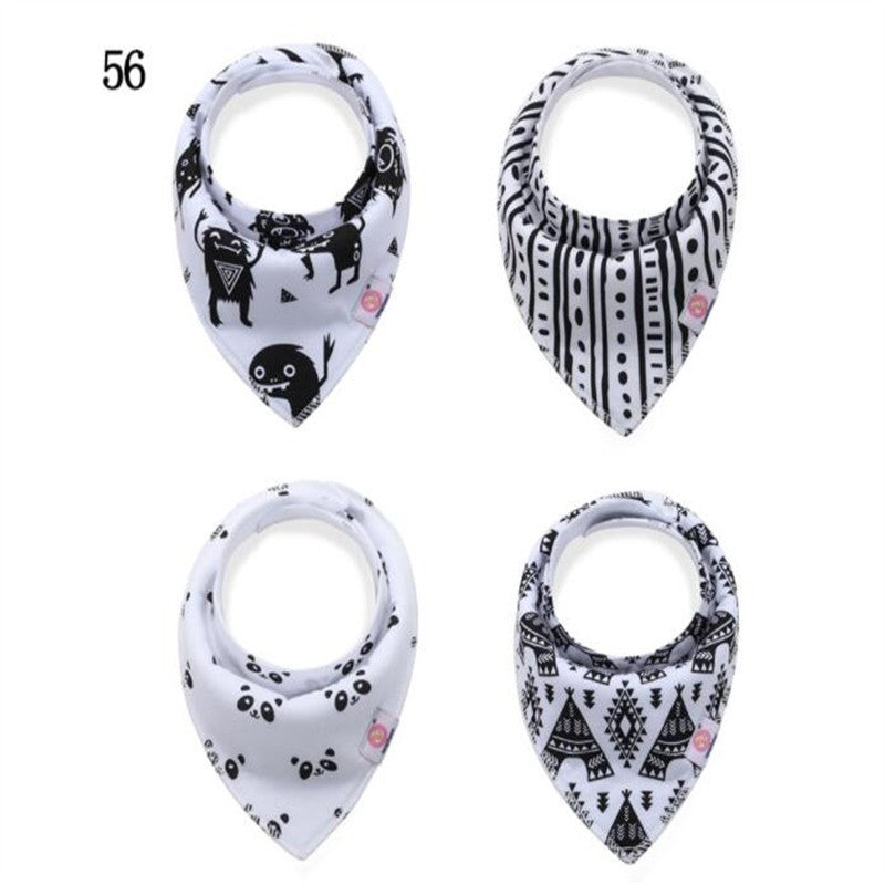 20 styles 4pcs/lot bibs burp cloth print Arrow wave triangle baby bibs cotton bandana accessories