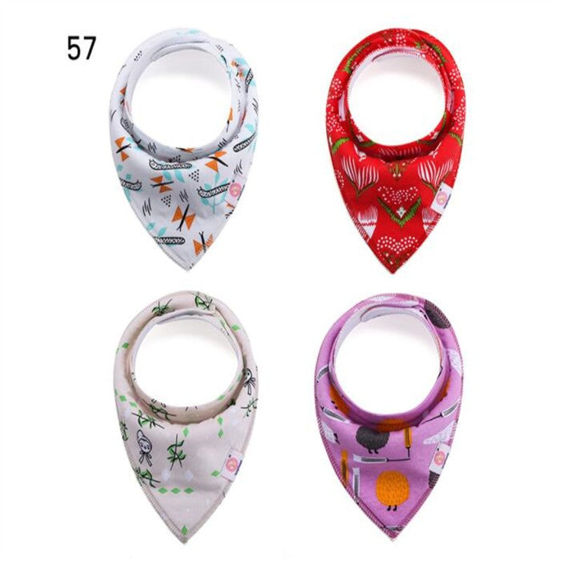 20 styles 4pcs/lot bibs burp cloth print Arrow wave triangle baby bibs cotton bandana accessories