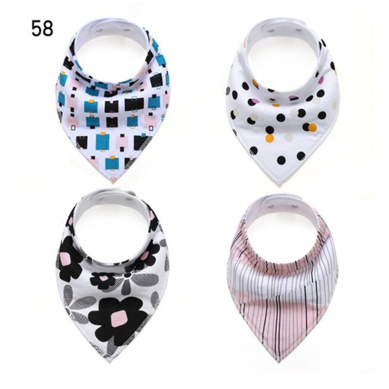 20 styles 4pcs/lot bibs burp cloth print Arrow wave triangle baby bibs cotton bandana accessories