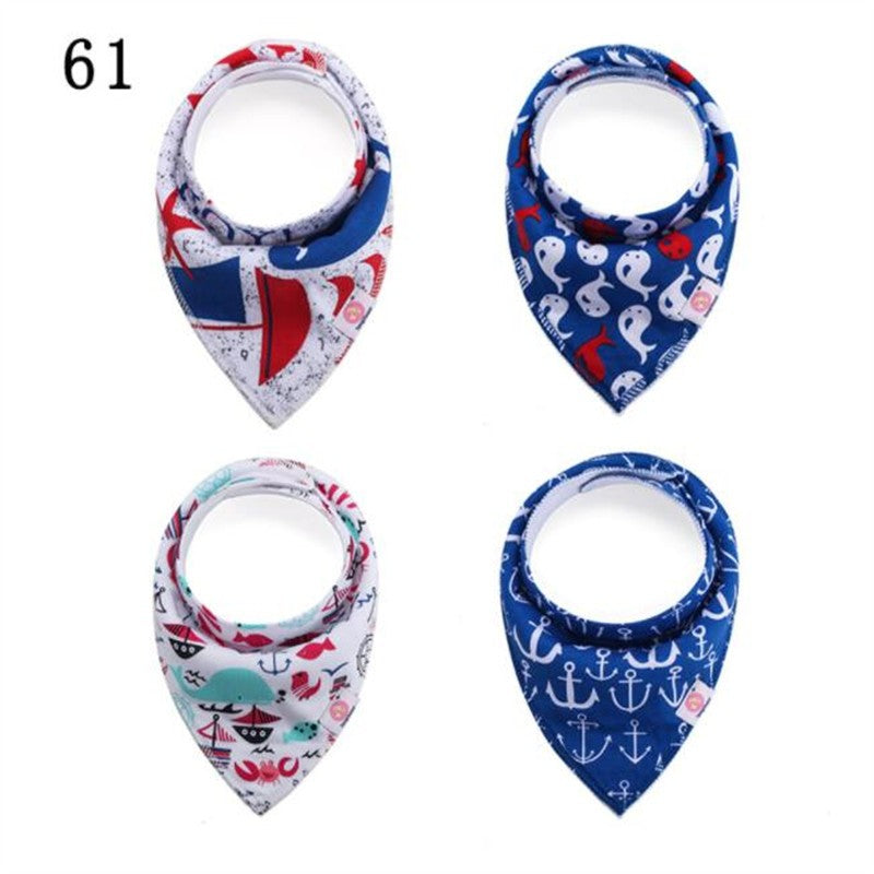 20 styles 4pcs/lot bibs burp cloth print Arrow wave triangle baby bibs cotton bandana accessories