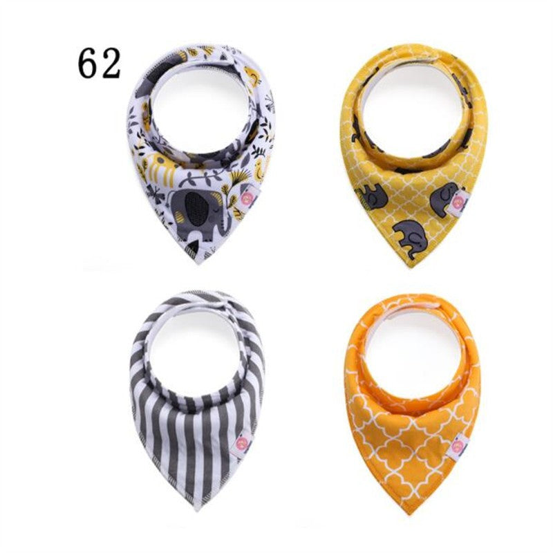 20 styles 4pcs/lot bibs burp cloth print Arrow wave triangle baby bibs cotton bandana accessories