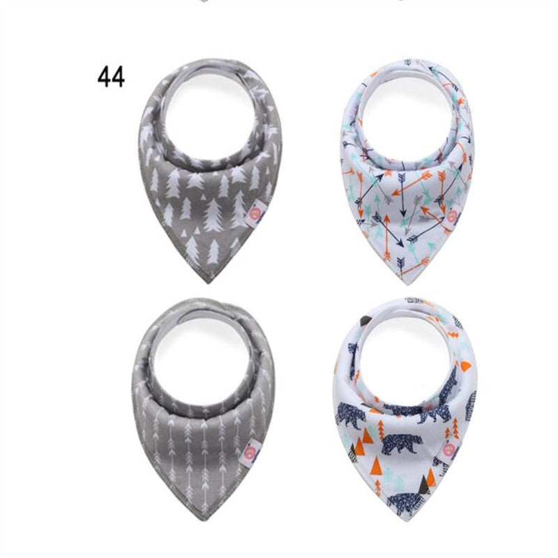 20 styles 4pcs/lot bibs burp cloth print Arrow wave triangle baby bibs cotton bandana accessories