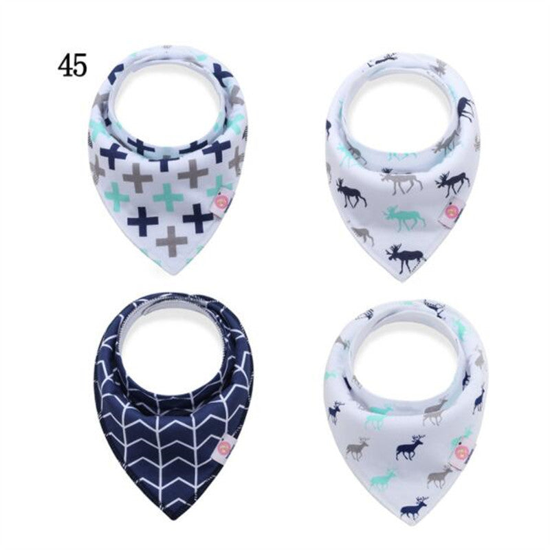 20 styles 4pcs/lot bibs burp cloth print Arrow wave triangle baby bibs cotton bandana accessories