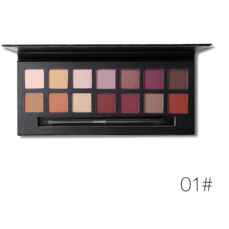 UCANBE 14Color Matte Matallic Eyeshadow Palette Glitter Eye Shadow Nude Mineral Light Shades Smoky Makeup Set Beauty Cosmetic Z3