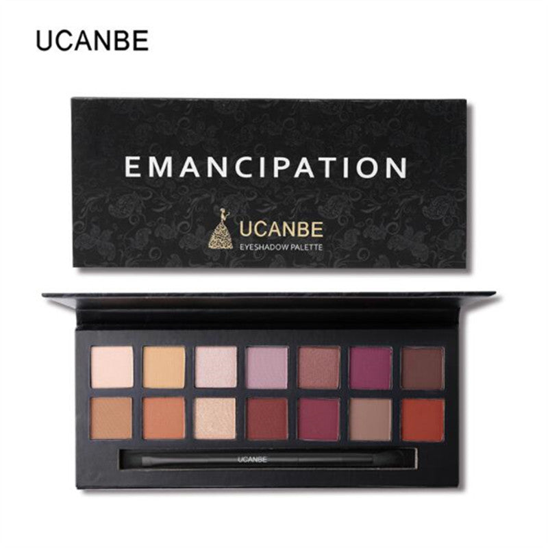 UCANBE 14Color Matte Matallic Eyeshadow Palette Glitter Eye Shadow Nude Mineral Light Shades Smoky Makeup Set Beauty Cosmetic Z3