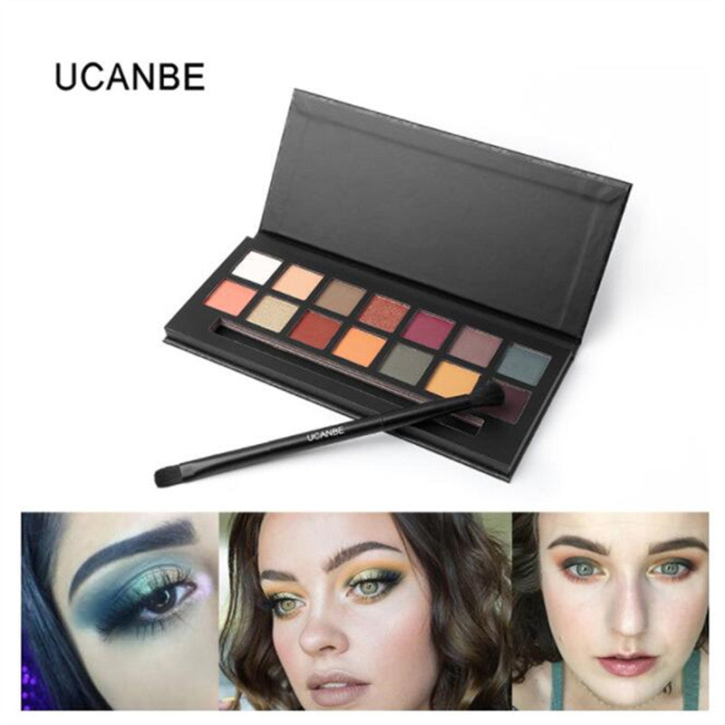 UCANBE 14Color Matte Matallic Eyeshadow Palette Glitter Eye Shadow Nude Mineral Light Shades Smoky Makeup Set Beauty Cosmetic Z3