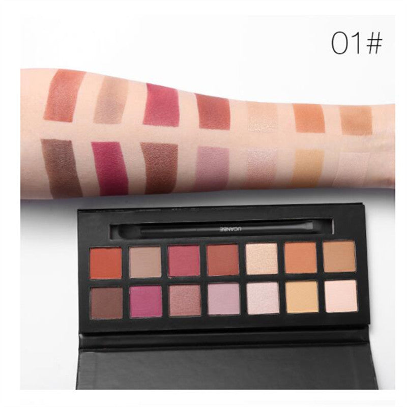 UCANBE 14Color Matte Matallic Eyeshadow Palette Glitter Eye Shadow Nude Mineral Light Shades Smoky Makeup Set Beauty Cosmetic Z3
