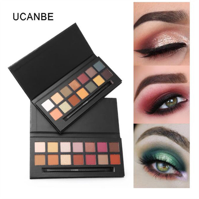 UCANBE 14Color Matte Matallic Eyeshadow Palette Glitter Eye Shadow Nude Mineral Light Shades Smoky Makeup Set Beauty Cosmetic Z3