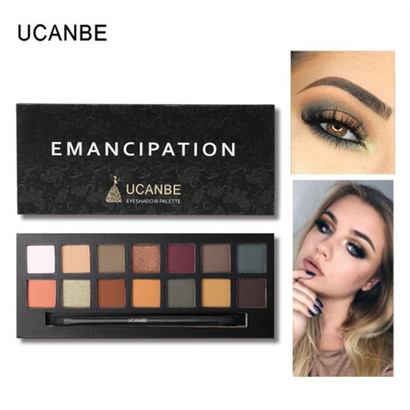 UCANBE 14Color Matte Matallic Eyeshadow Palette Glitter Eye Shadow Nude Mineral Light Shades Smoky Makeup Set Beauty Cosmetic Z3