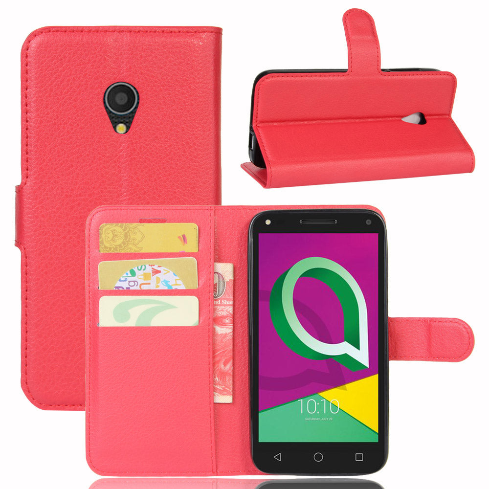 Alcatel U5 3G 4047D Case PU Leather Flip Magnetic Wallet Cover