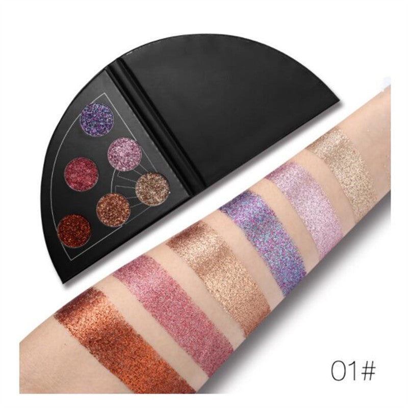 Matallic Triangle Glitter Eyeshadow Palette Holographic Shade Eye Lip Face Makeup Shimmer Shine Powder Nude Diamond Eye Shadow