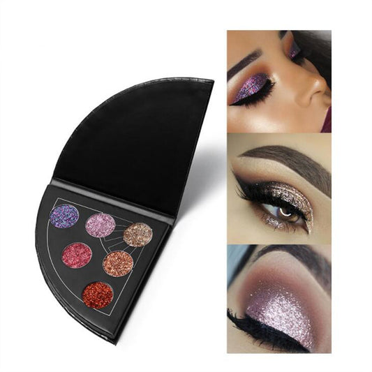 Matallic Triangle Glitter Eyeshadow Palette Holographic Shade Eye Lip Face Makeup Shimmer Shine Powder Nude Diamond Eye Shadow