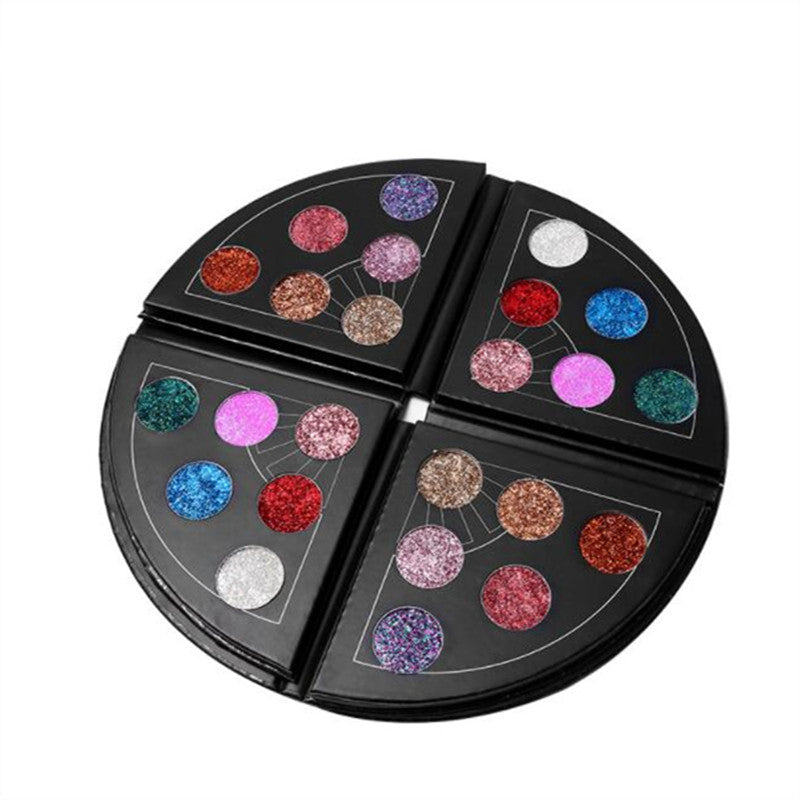 Matallic Triangle Glitter Eyeshadow Palette Holographic Shade Eye Lip Face Makeup Shimmer Shine Powder Nude Diamond Eye Shadow