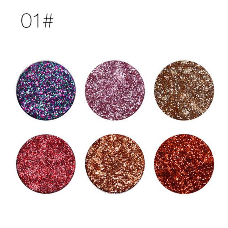 Matallic Triangle Glitter Eyeshadow Palette Holographic Shade Eye Lip Face Makeup Shimmer Shine Powder Nude Diamond Eye Shadow