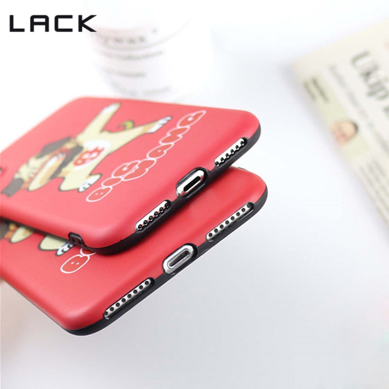 Hip hop Dog Phone Case For iphone 7 6 6s 8 Plus Cute Cartoon Animal Soft Red Cases For iphone X Fashion Letter Back Cover