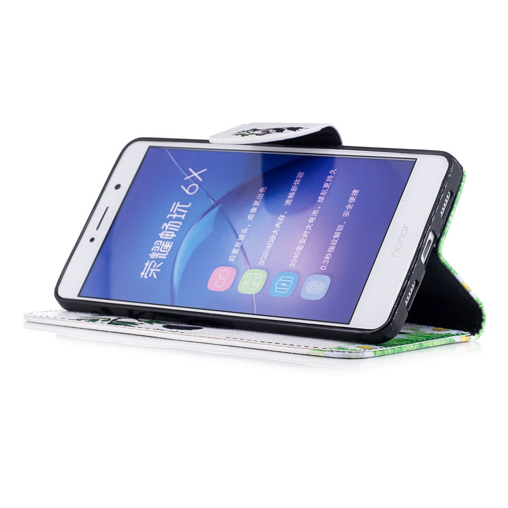 Huawei Honor 6X Case PU Leather Flip Wallet Magnetic Cover for Huawei Honor 6X