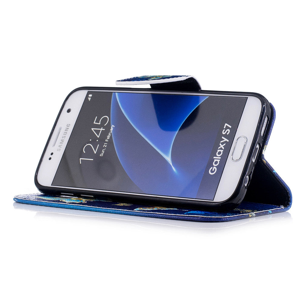 Samsung Galaxy S7 Case PU Leather Flip Wallet Magnetic Cover for Samsung Galaxy S7