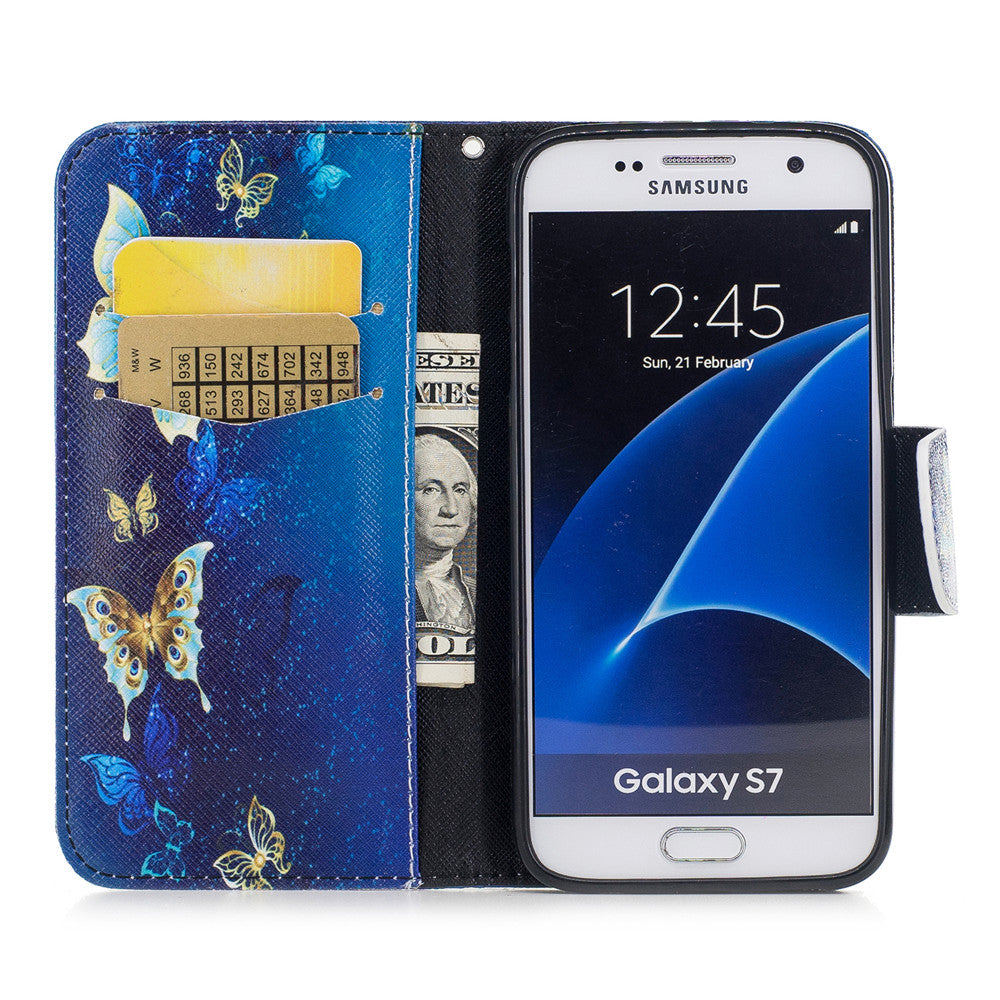 Samsung Galaxy S7 Case PU Leather Flip Wallet Magnetic Cover for Samsung Galaxy S7