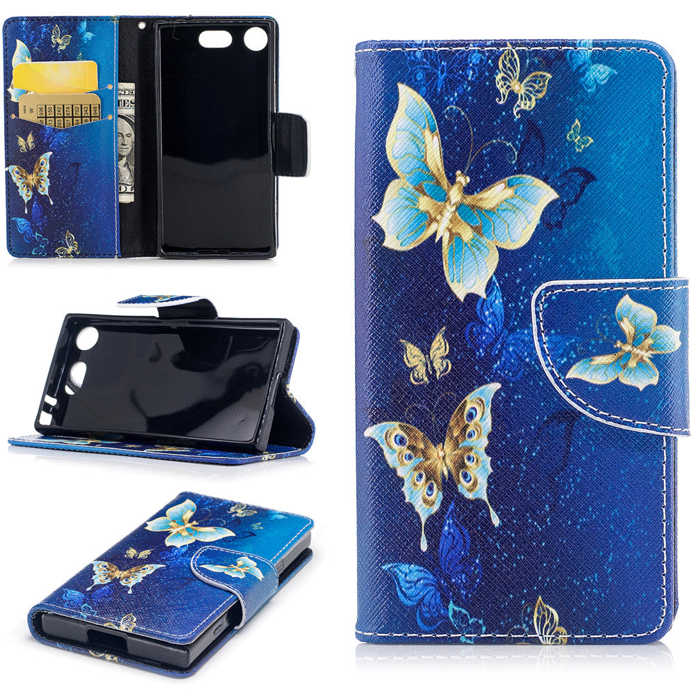 Sony Xperia XZ1 Compact Case PU Leather Flip Wallet Magnetic Cover for Sony Xperia XZ1 Compact