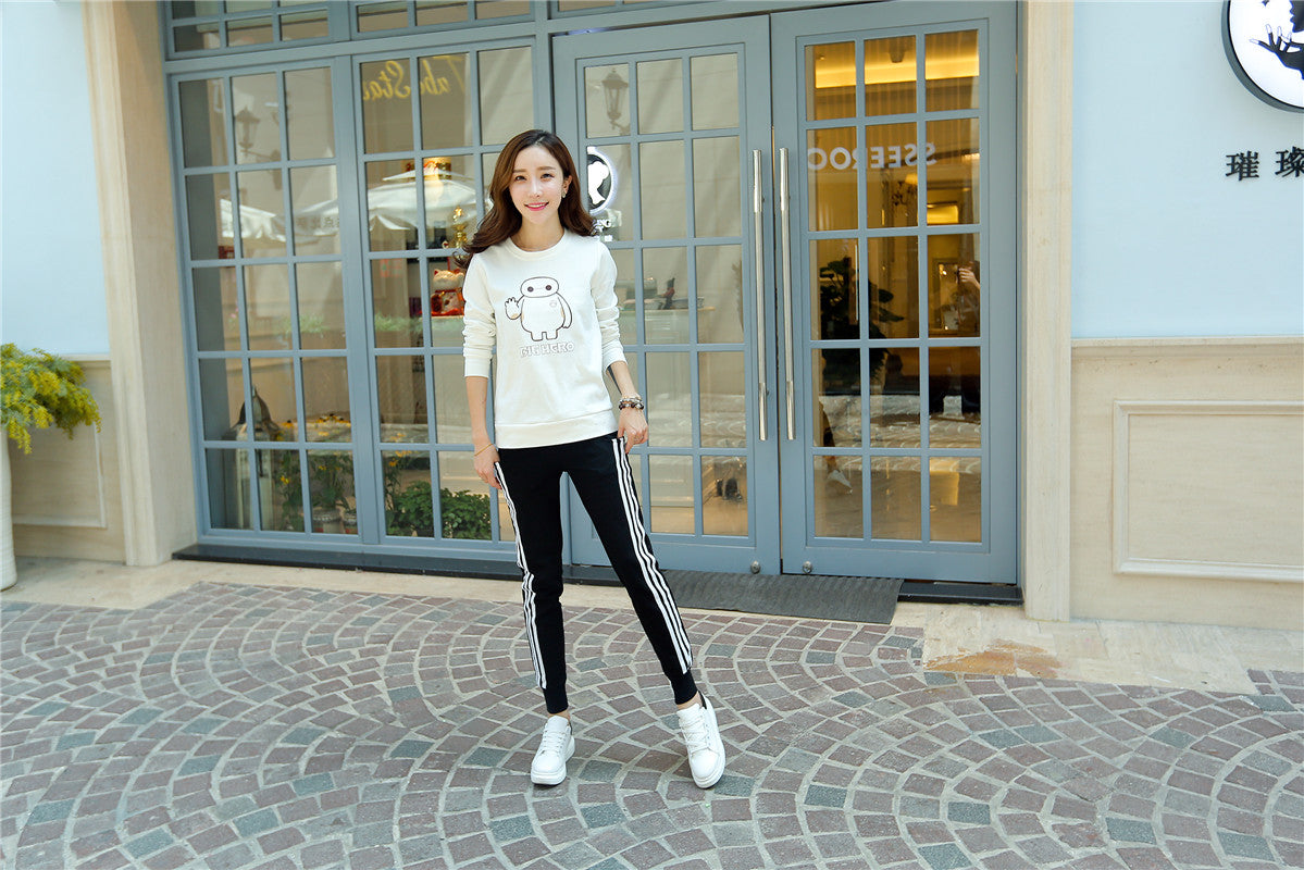 Sweatpants Women Pants Joggers Casual Baggy Side Striped High Waist Lady Trousers LH011