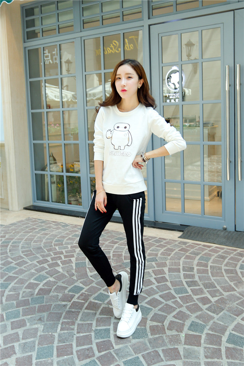 Sweatpants Women Pants Joggers Casual Baggy Side Striped High Waist Lady Trousers LH011